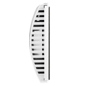 Air Pro V1.0 vitt regnskydd sett från sidan – effektiv ventilation genom sidorna för optimalt luftflöde.