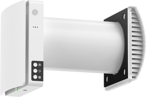 Air Pro V1.0 ettrumsventilation sedd från sidan, WiFi-kompatibel med avancerad värmeåtervinning