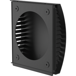 Svart regnskydd till Air Pro V1.0 sett från en sned vinkel, framhäver den eleganta och funktionella designen.